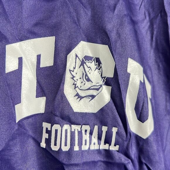 🏈Vintage TCU Horned Frogs Football Pullover SS Nylon Pullover Windbreaker Jacke - Picture 6 of 13